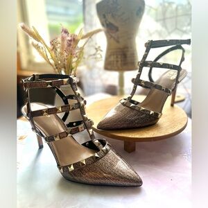 Rose Gold glitter heels size 8.5